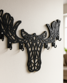 Geometrik Geyik Duvar Anahtarlık Askısı