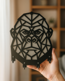 Goril Figürlü Duvar Anahtarlık Askısı