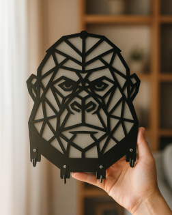 Goril Figürlü Duvar Anahtarlık Askısı