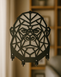 Goril Figürlü Duvar Anahtarlık Askısı