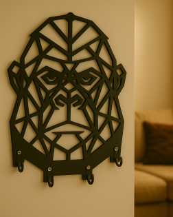 Goril Figürlü Duvar Anahtarlık Askısı