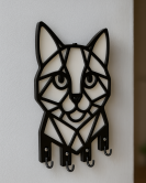 Kedi Figürlü Duvar Anahtarlık Askısı