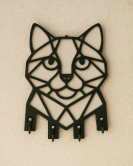 Kedi Figürlü Duvar Anahtarlık Askısı