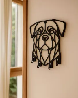 Köpek Figürlü Duvar Anahtarlık Askısı