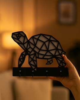 Kaplumbağa Figürlü Duvar Anahtarlık Askısı