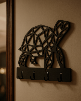 Kaplumbağa Figürlü Duvar Anahtarlık Askısı