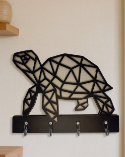 Kaplumbağa Figürlü Duvar Anahtarlık Askısı