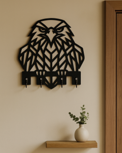 Kartal Figürlü Duvar Anahtarlık Askısı