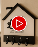 Love At Home Yazılı Ev Şeklinde Duvar Anahtarlık Askısı