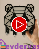 Panda Figürlü Duvar Anahtarlık Askısı