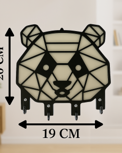 Panda Figürlü Duvar Anahtarlık Askısı