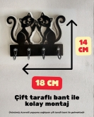 Sevimli Kediler Anahtarlık Askılığı – Güçlü Çift Taraflı Bantlı