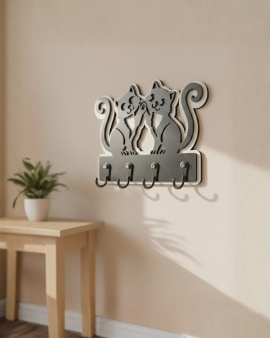 Sevimli Kediler Anahtarlık Askılığı