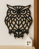 Baykuş Figürlü Duvar Anahtarlık Askısı