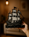Gemi Figürlü Duvar Anahtarlık Askısı