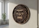 Handgemachte, geschichtete MDF-Gorillafigur 3D-Holzwandmalerei
