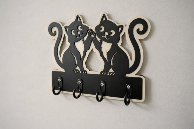 Sevimli Kediler Anahtarlık Askılığı