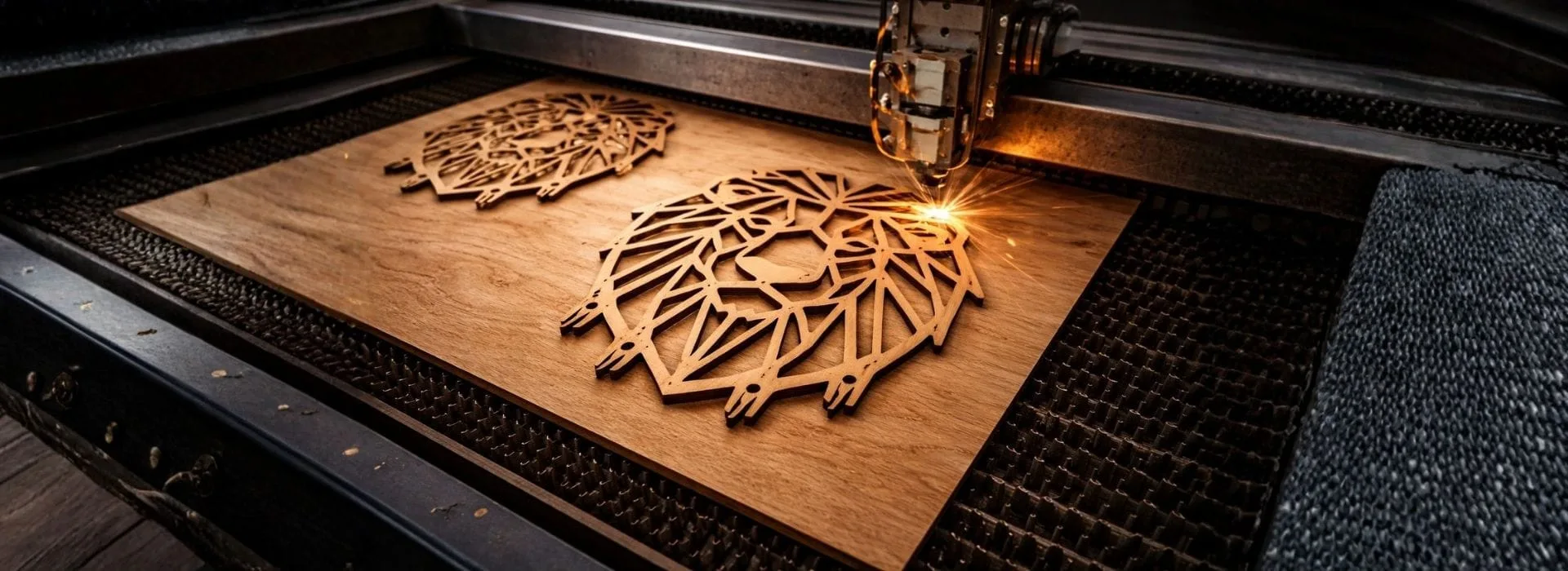 Lazer kesim makinesinde MDF levhadan hayvan figürlü duvar askısı üretimi