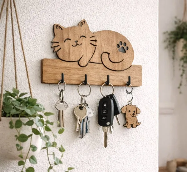 Dekoratif ve Modern Duvar Anahtar Askısı